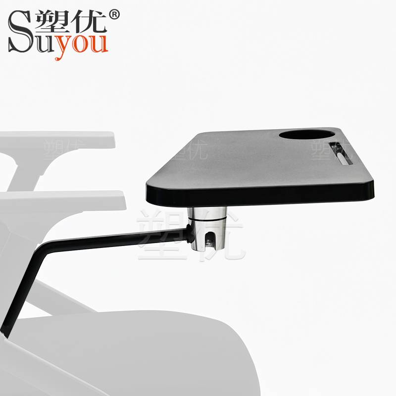 R寫(xiě) 合金旋轉(zhuǎn)托盤(pán)培訓(xùn)椅寫(xiě)字板 帶水杯筆槽